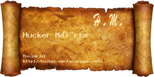 Hucker Márta névjegykártya